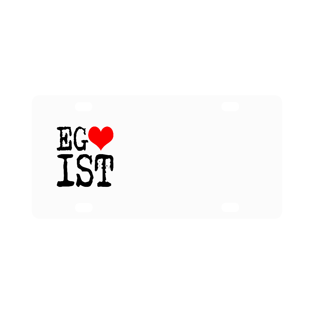 Egoist Red Heart Black Funny Cool Laugh Chic Classic License Plate