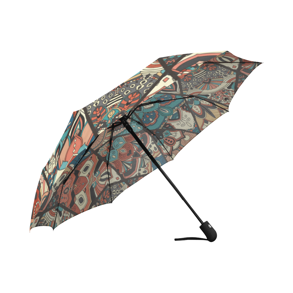 家居Flower Mandala Rhombus Auto-Foldable Umbrella (Model U04)
