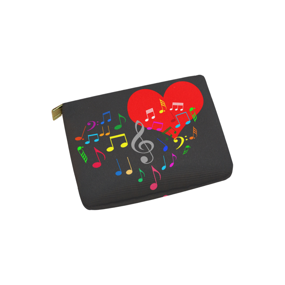 Singing Heart Red Song Color Music Love Romantic Carry-All Pouch 6''x5''