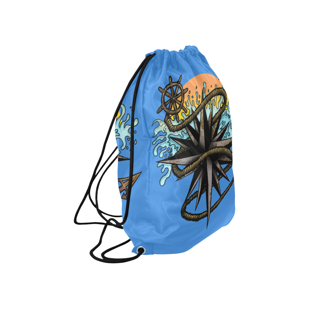 Nautical Splash Large Drawstring Bag Model 1604 (Twin Sides)  16.5"(W) * 19.3"(H)