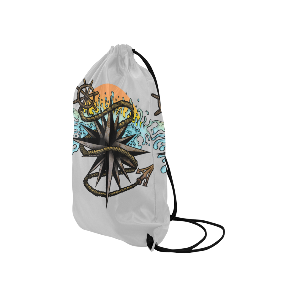 Nautical Splash Small Drawstring Bag Model 1604 (Twin Sides) 11"(W) * 17.7"(H)