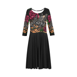 Zodiac - Scorpio Elbow Sleeve Ice Skater Dress (D20)