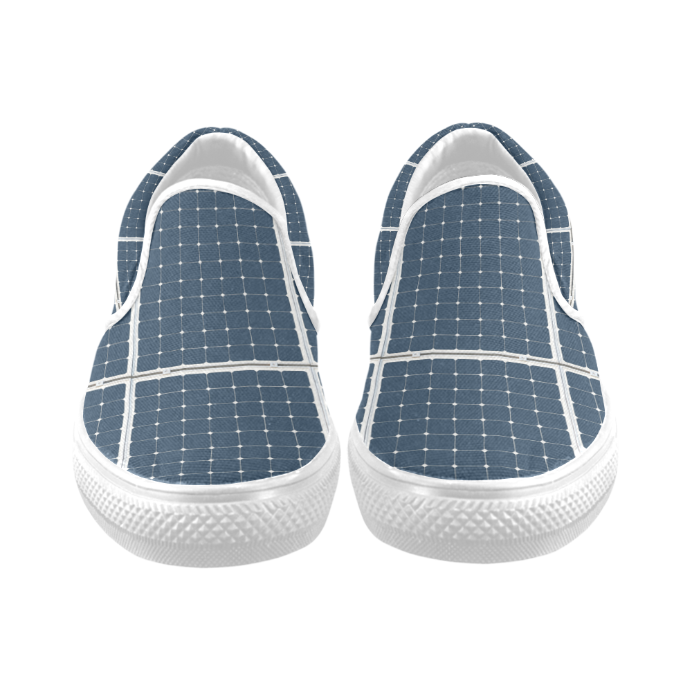 Solar Technology Power Panel Battery Photovoltaic Men's Unusual Slip-on Canvas Shoes (Model 019)