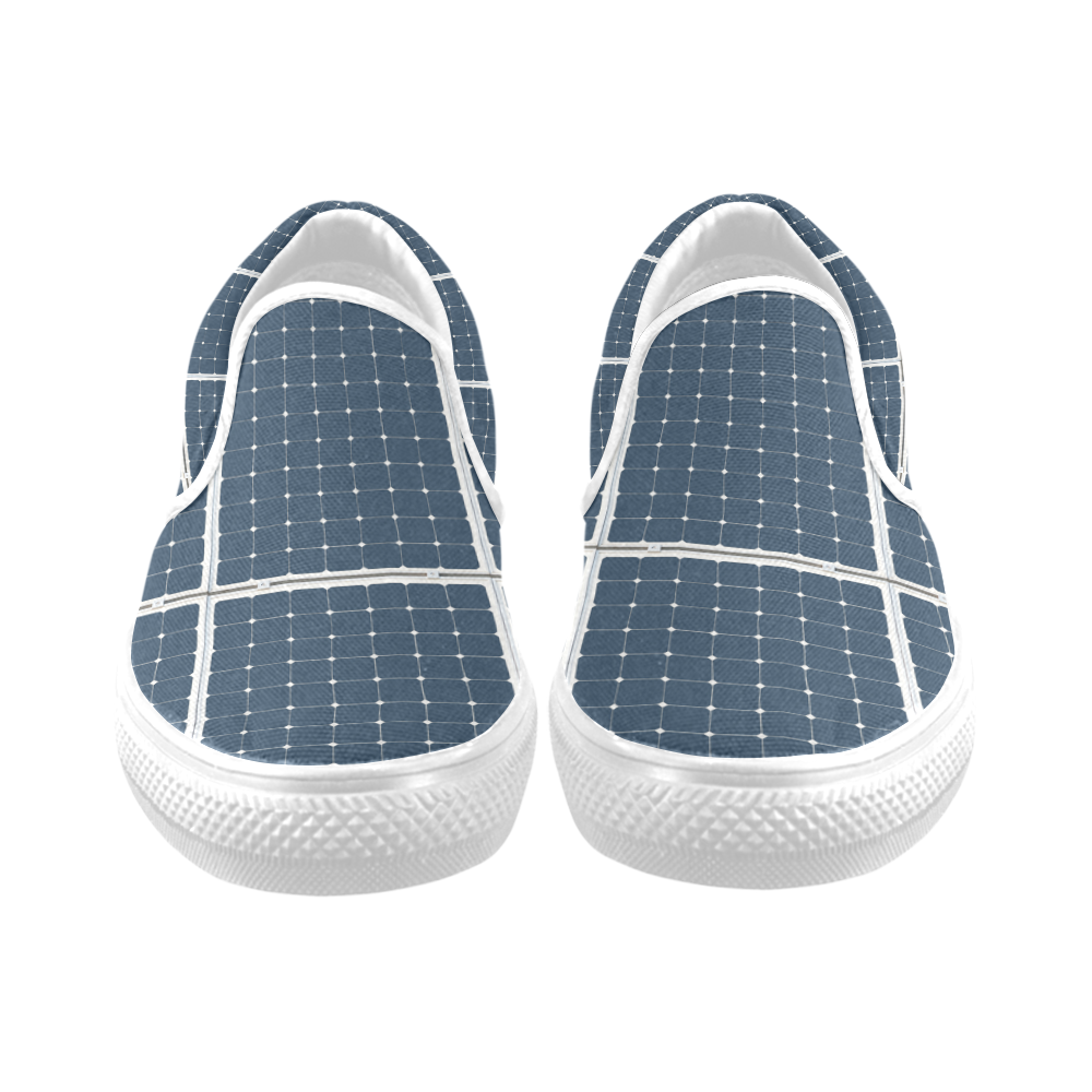 Solar Technology Power Panel Battery Photovoltaic Women's Unusual Slip-on Canvas Shoes (Model 019)