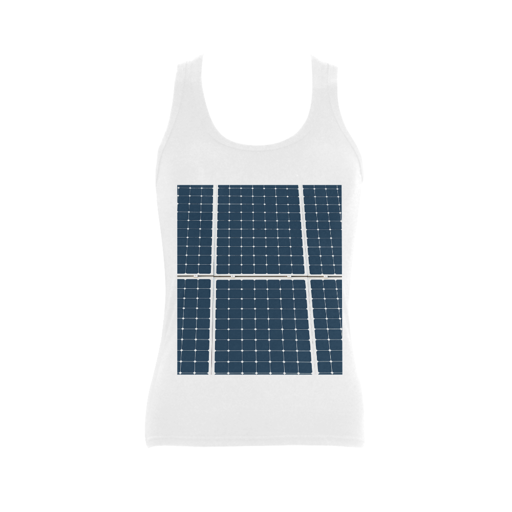 Solar Technology Power Panel Battery Sun Energy Women's Shoulder-Free Tank Top (Model T35)
