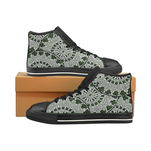 LACE ABSTRACT Men’s Classic High Top Canvas Shoes /Large Size (Model 017)