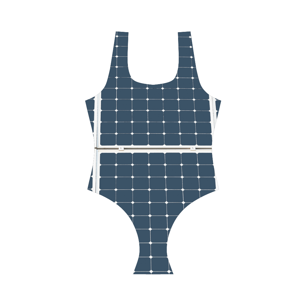 Solar Technology Power Panel Battery Cell Energy Vest One Piece Swimsuit (Model S04)