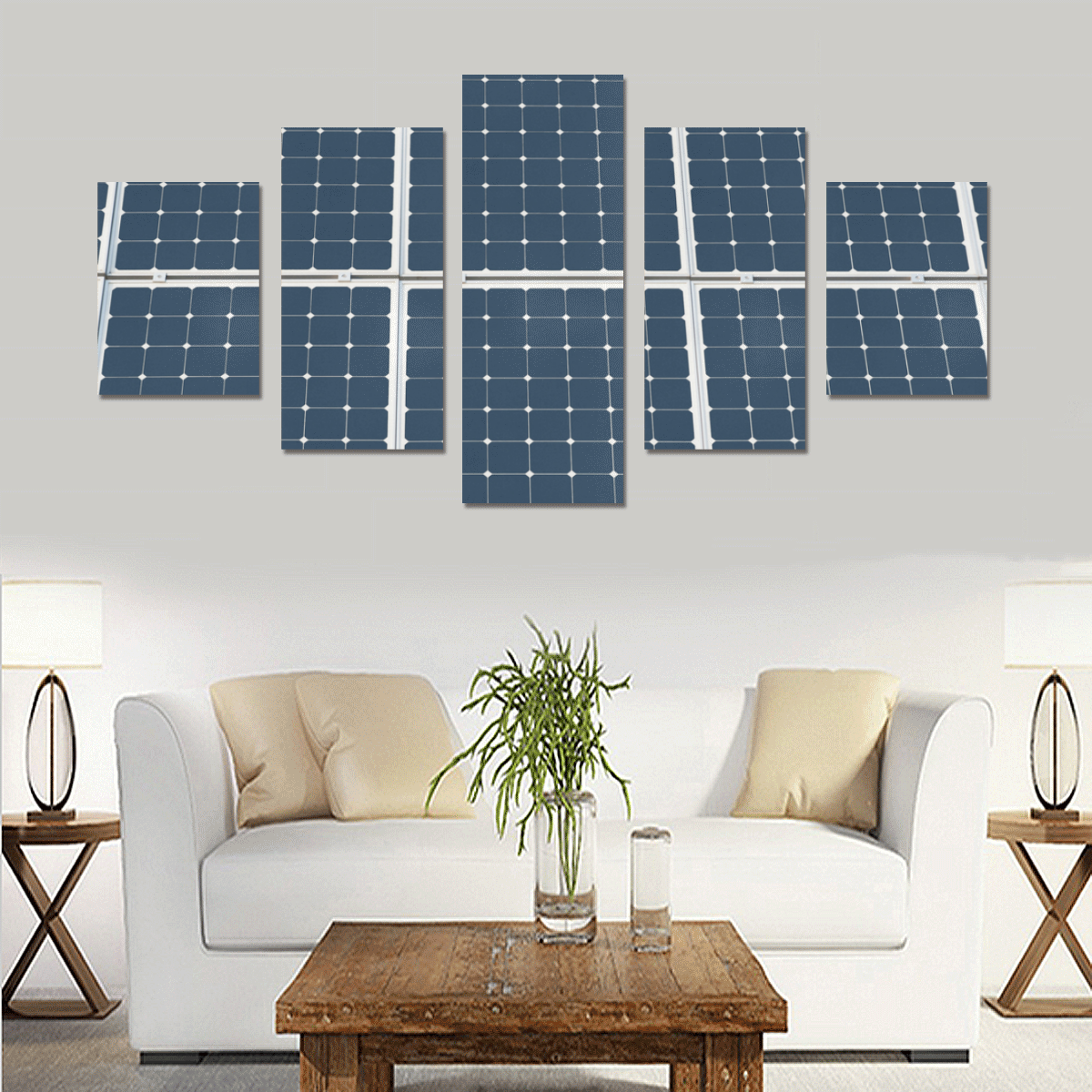 Solar Technology Power Panel Battery Photovoltaic Canvas Print Sets B (No Frame)