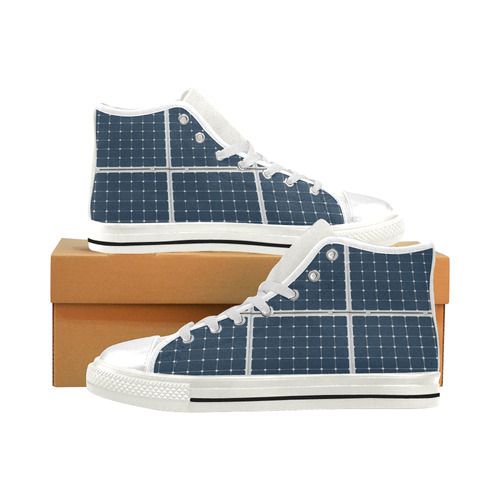 Image Of Solar Power Panel Battery Funny Men’s Classic High Top Canvas Shoes (Model 017)