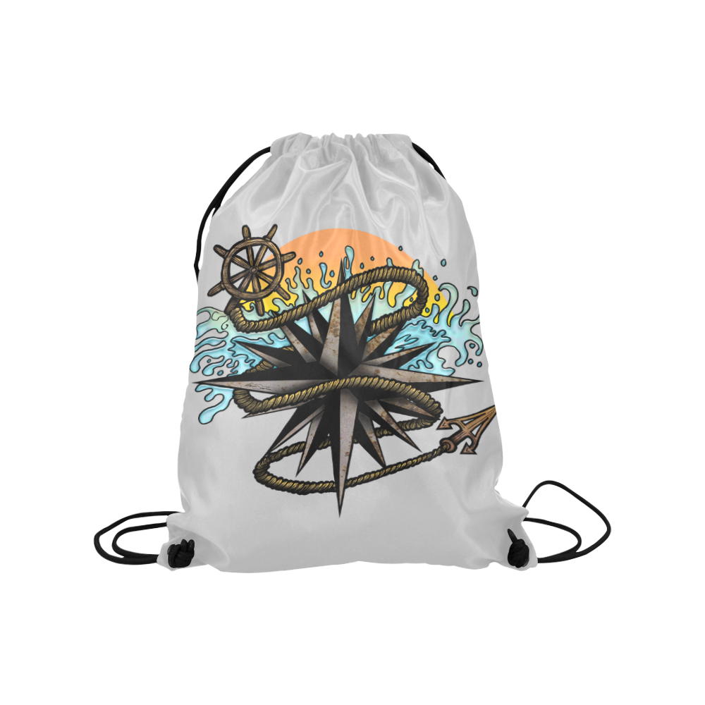 Nautical Splash Medium Drawstring Bag Model 1604 (Twin Sides) 13.8"(W) * 18.1"(H)