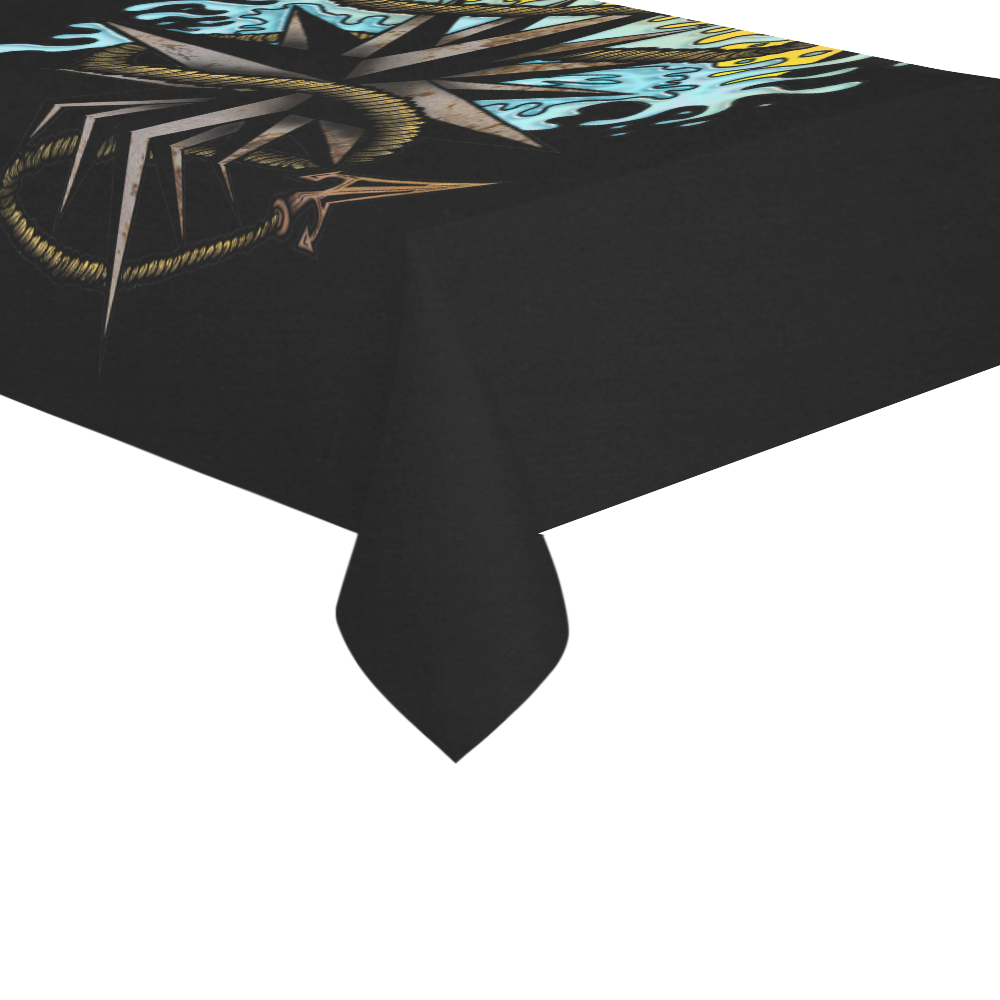 Nautical Splash Cotton Linen Tablecloth 60"x 104"