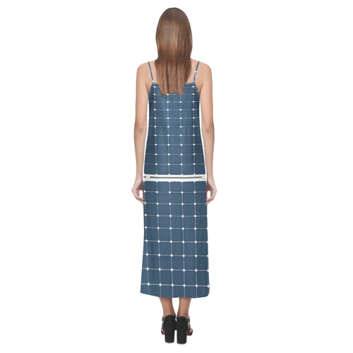 Solar Technology Power Panel Battery Cell Energy V-Neck Open Fork Long Dress(Model D18)