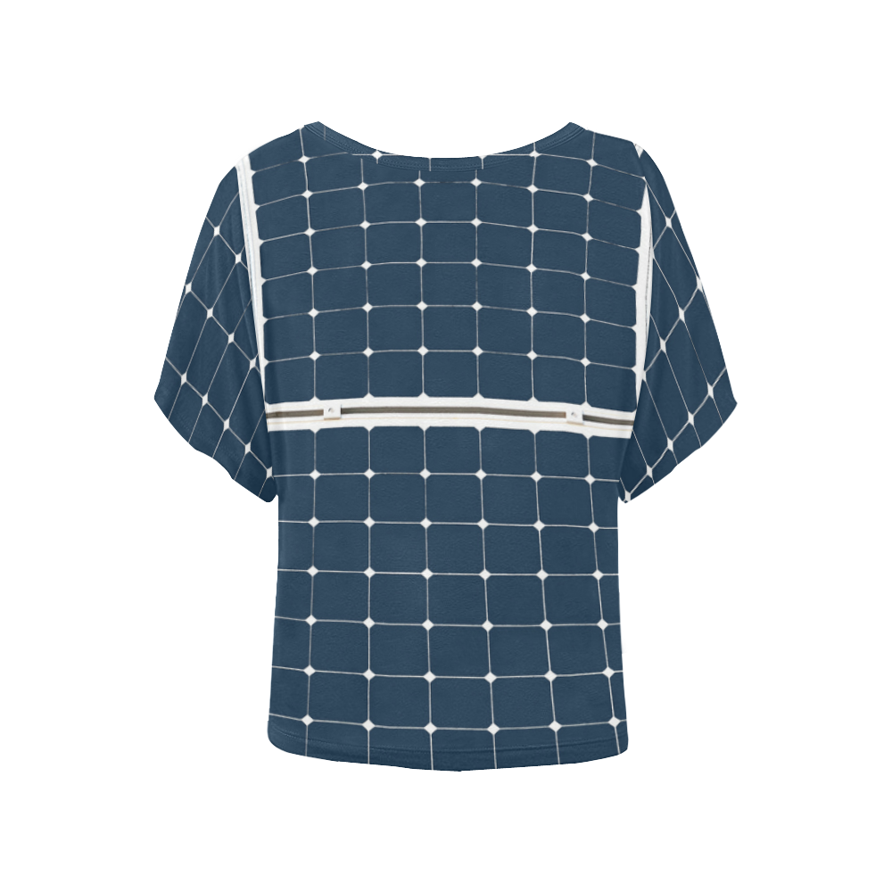 Solar Technology Power Panel Battery Cell Energy Women's Batwing-Sleeved Blouse T shirt (Model T44)
