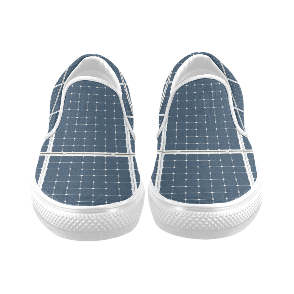 Solar Technology Power Panel Battery Photovoltaic Women's Slip-on Canvas Shoes (Model 019)