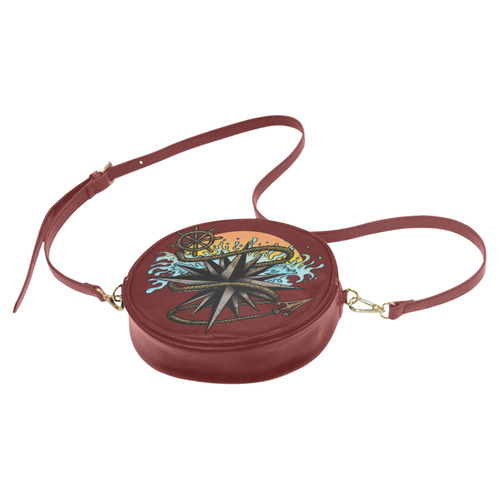 Nautical Splash Round Sling Bag (Model 1647)