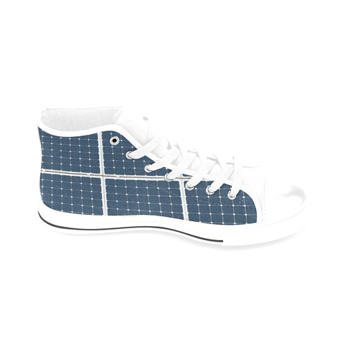 Solar Technology Power Panel Battery Photovoltaic Men’s Classic High Top Canvas Shoes /Large Size (Model 017)