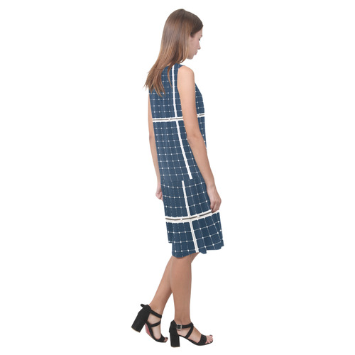 Solar Technology Power Panel Battery Cell Energy Sleeveless Splicing Shift Dress(Model D17)