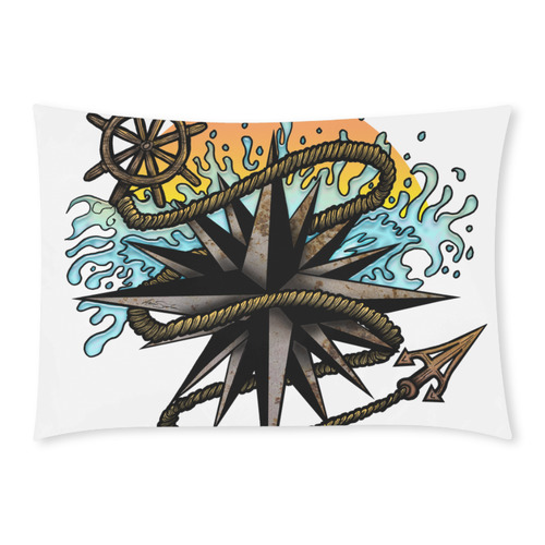 Nautical Splash Custom Rectangle Pillow Case 20x30 (One Side)