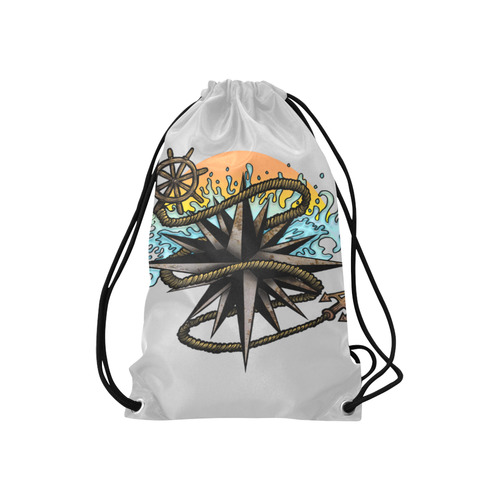 Nautical Splash Small Drawstring Bag Model 1604 (Twin Sides) 11"(W) * 17.7"(H)