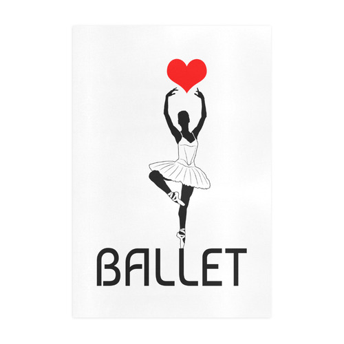 Ballerina Ballet Red Heart Beautiful Art Black Wow Art Print 19‘’x28‘’