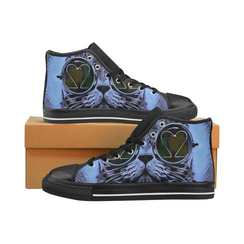 BLUE CATS 4KIDS High Top Canvas Shoes for Kid (Model 017)