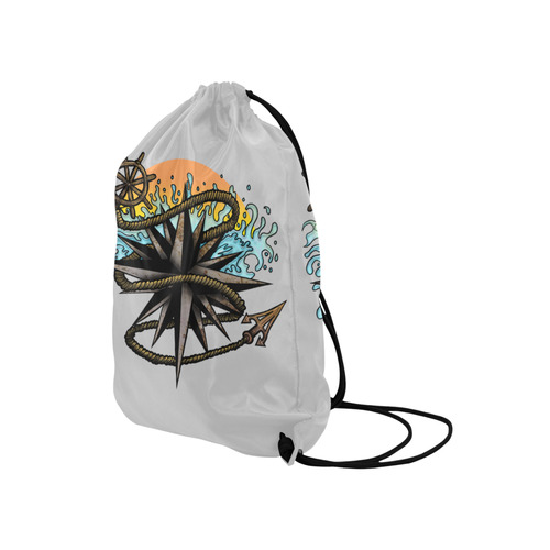 Nautical Splash Medium Drawstring Bag Model 1604 (Twin Sides) 13.8"(W) * 18.1"(H)