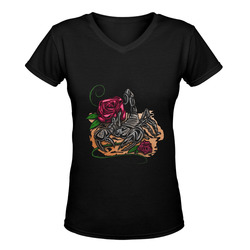Zodiac - Scorpio Women's Deep V-neck T-shirt (Model T19)