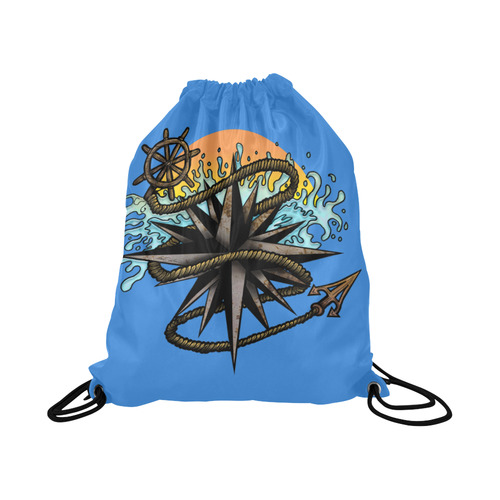 Nautical Splash Large Drawstring Bag Model 1604 (Twin Sides)  16.5"(W) * 19.3"(H)