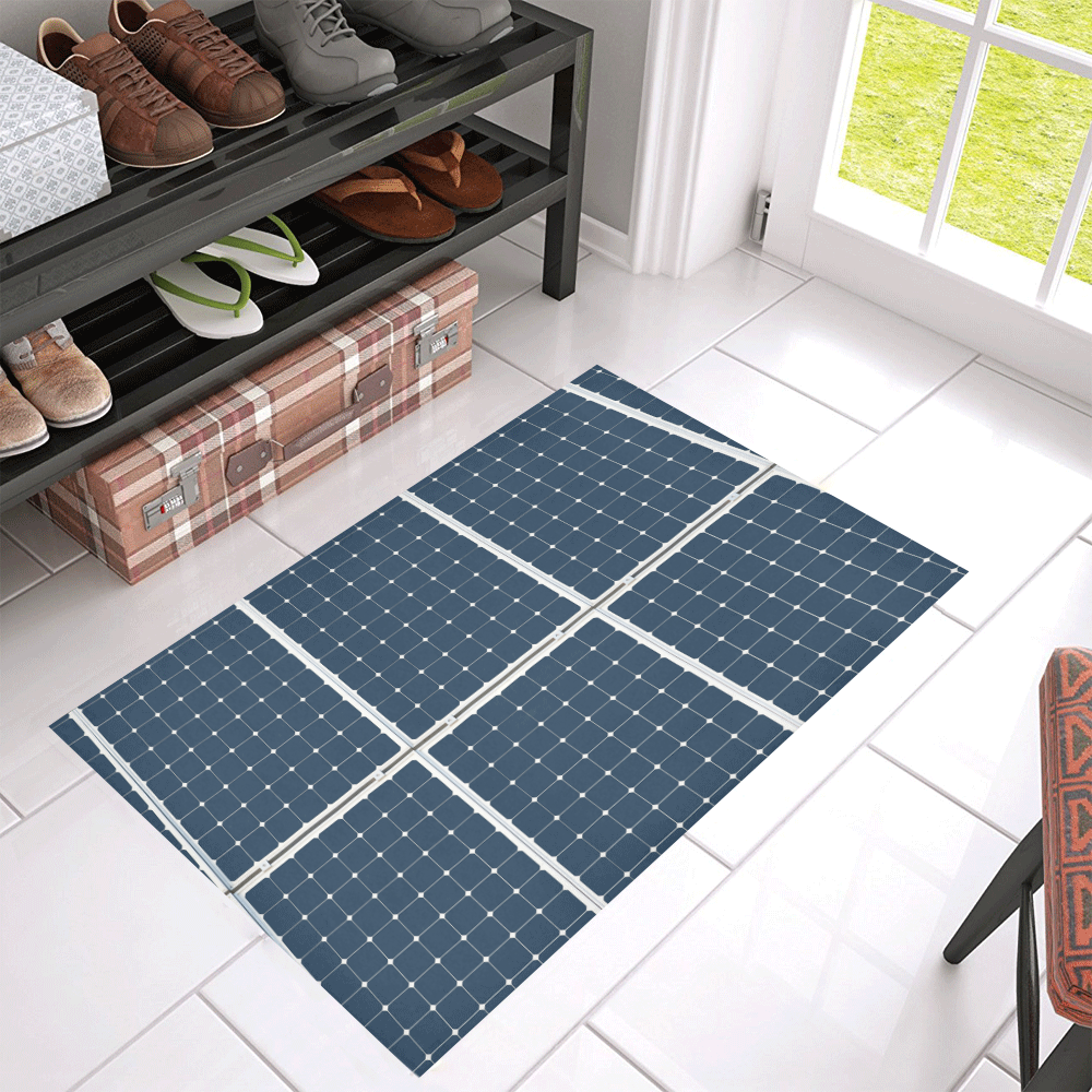 Solar Technology Power Panel Battery Photovoltaic Azalea Doormat 30" x 18" (Sponge Material)