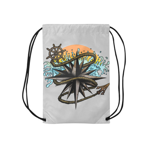 Nautical Splash Small Drawstring Bag Model 1604 (Twin Sides) 11"(W) * 17.7"(H)