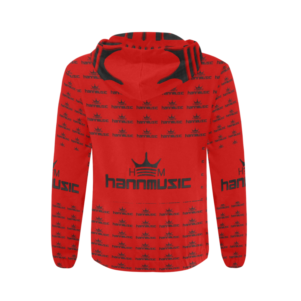 hannmusic logo hoodie All Over Print Full Zip Hoodie for Men (Model H14)