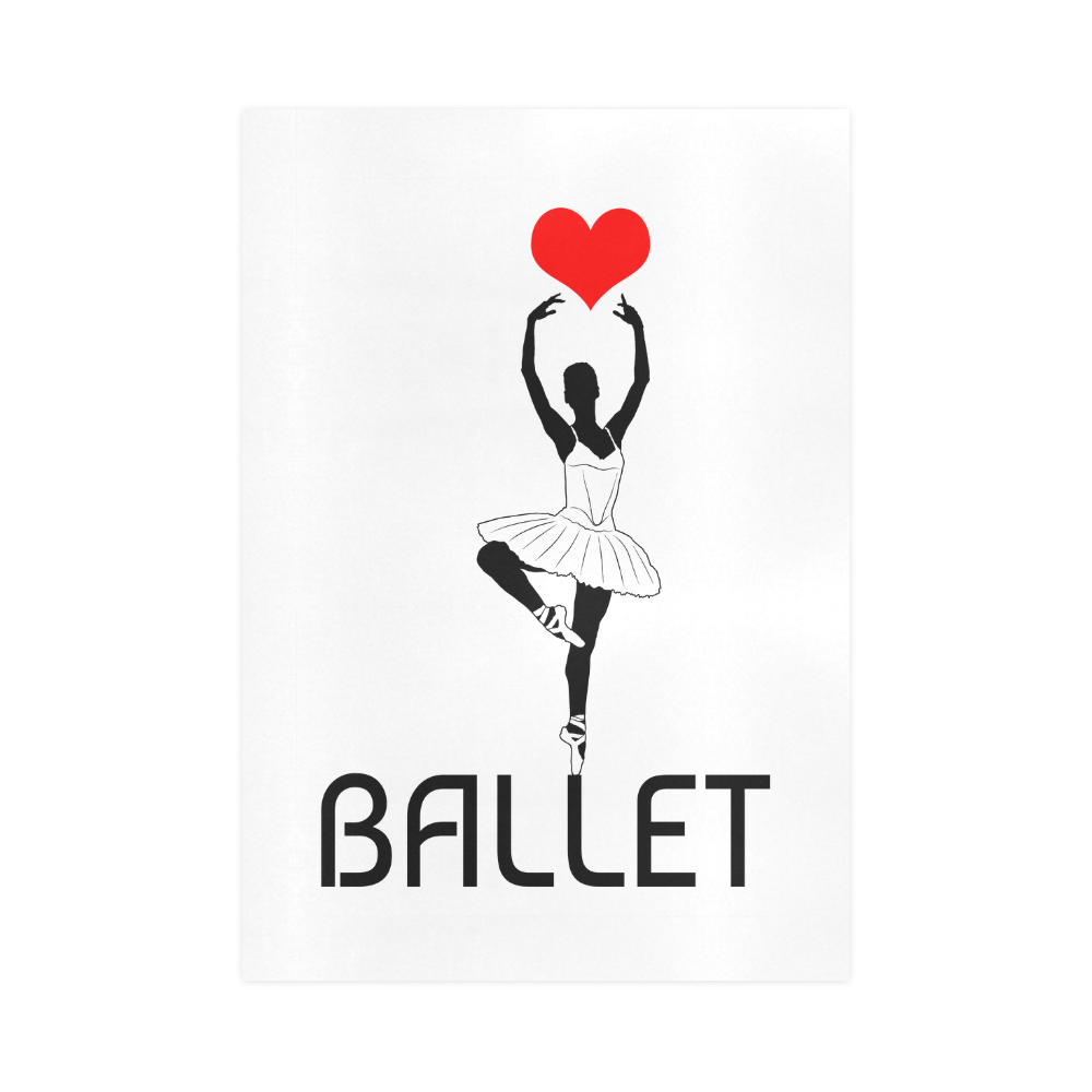 Ballerina Ballet Red Heart Beautiful Art Black Wow Art Print 16‘’x23‘’