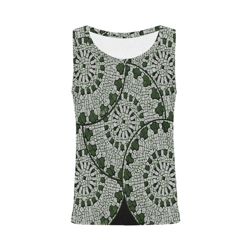 LACE DARK GREEN All Over Print Tank Top for Women (Model T43)
