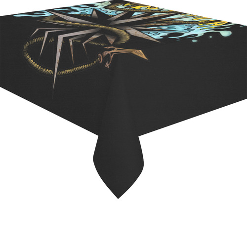 Nautical Splash Cotton Linen Tablecloth 52"x 70"