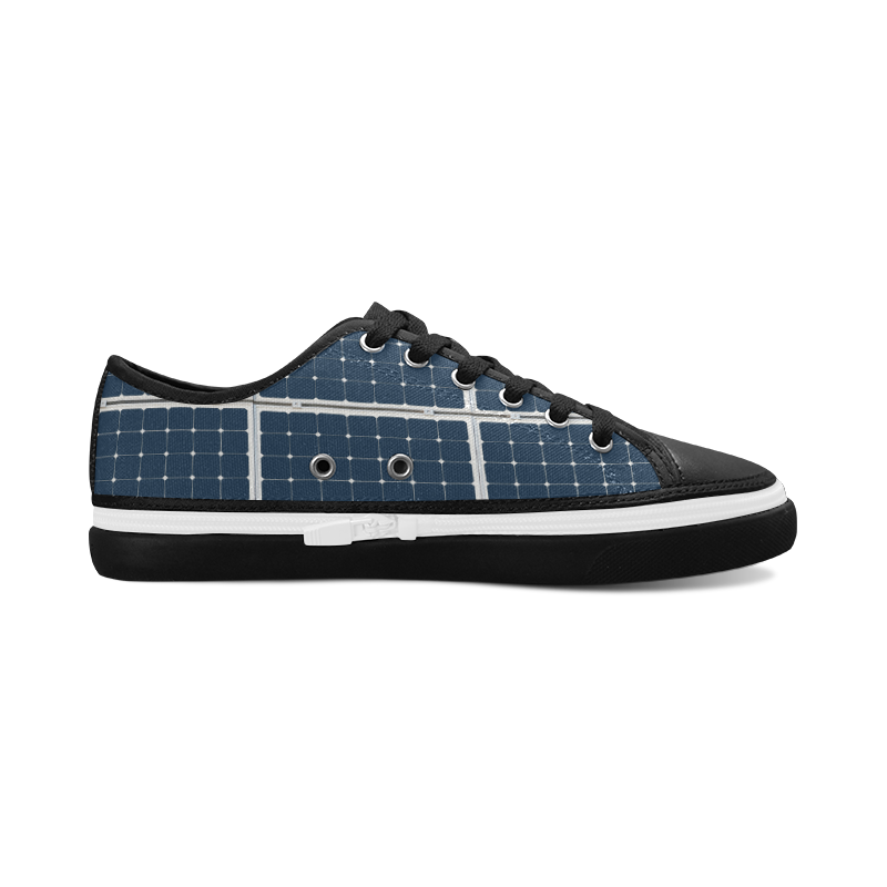 Solar Technology Power Panel Battery Photovoltaic Women's Canvas Zipper Shoes/Large Size (Model 001)