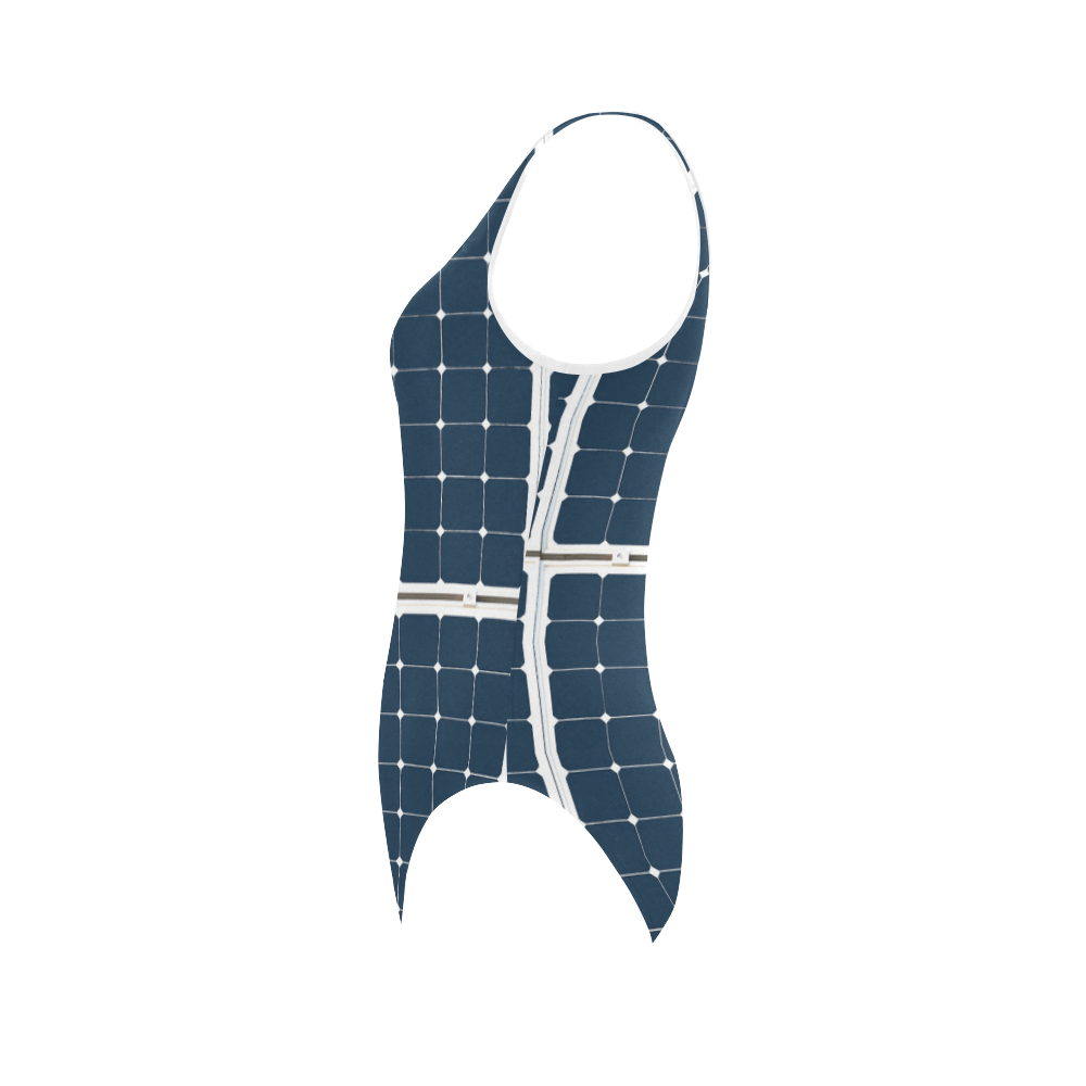 Solar Technology Power Panel Battery Cell Energy Vest One Piece Swimsuit (Model S04)