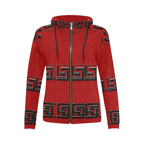 arp-silver-2017-red hoodie All Over Print Full Zip Hoodie for Women (Model H14)