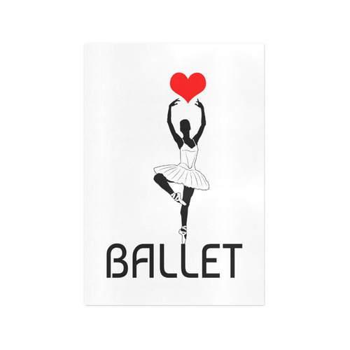 Ballerina Ballet Red Heart Beautiful Art Black Wow Art Print 13‘’x19‘’