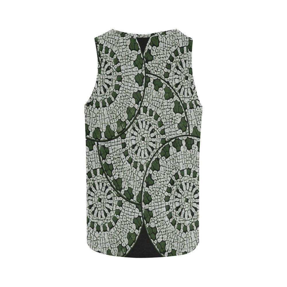 LACE DARK GREEN All Over Print Tank Top for Women (Model T43)