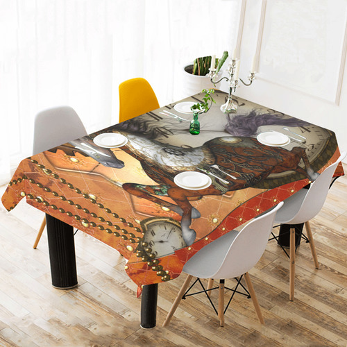 Steampunk, awesome steampunk horse Cotton Linen Tablecloth 60"x 104"