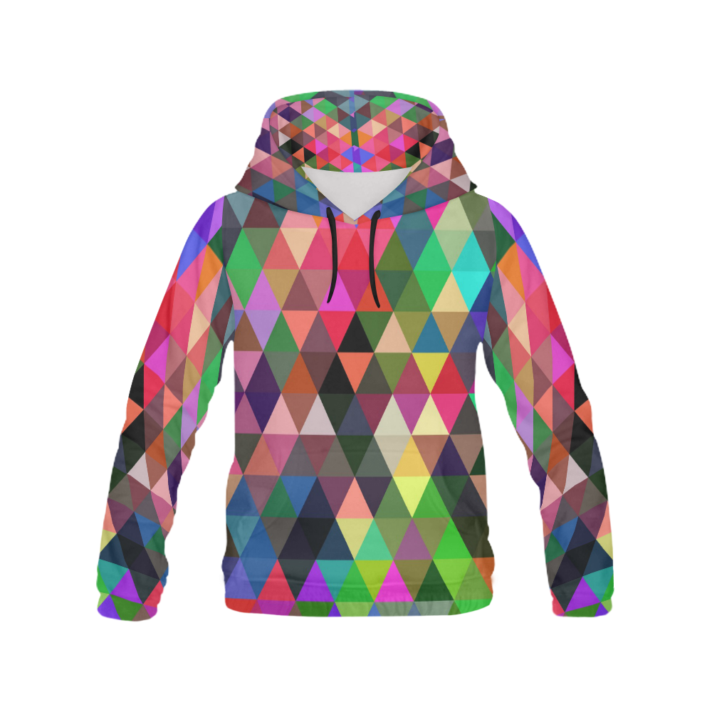Colorful Geometric Triangles (44) All Over Print Hoodie for Men (USA ...