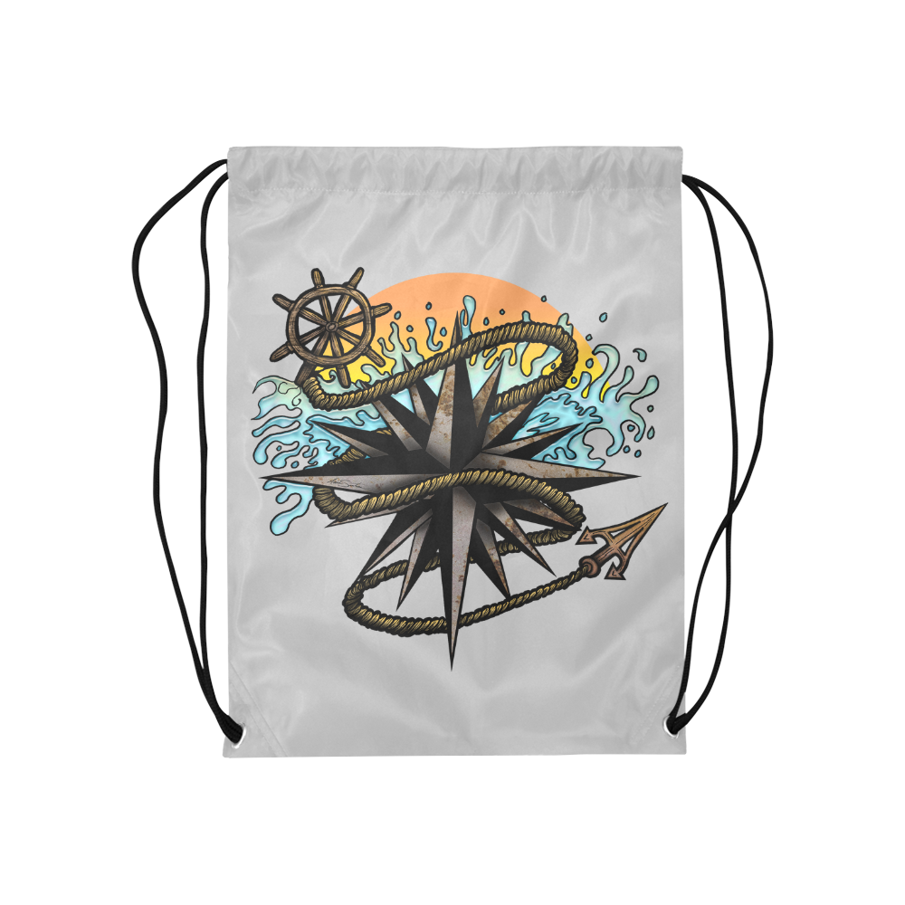 Nautical Splash Medium Drawstring Bag Model 1604 (Twin Sides) 13.8"(W) * 18.1"(H)