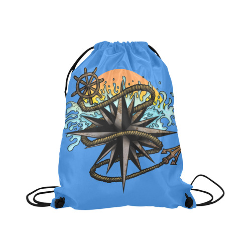 Nautical Splash Large Drawstring Bag Model 1604 (Twin Sides)  16.5"(W) * 19.3"(H)