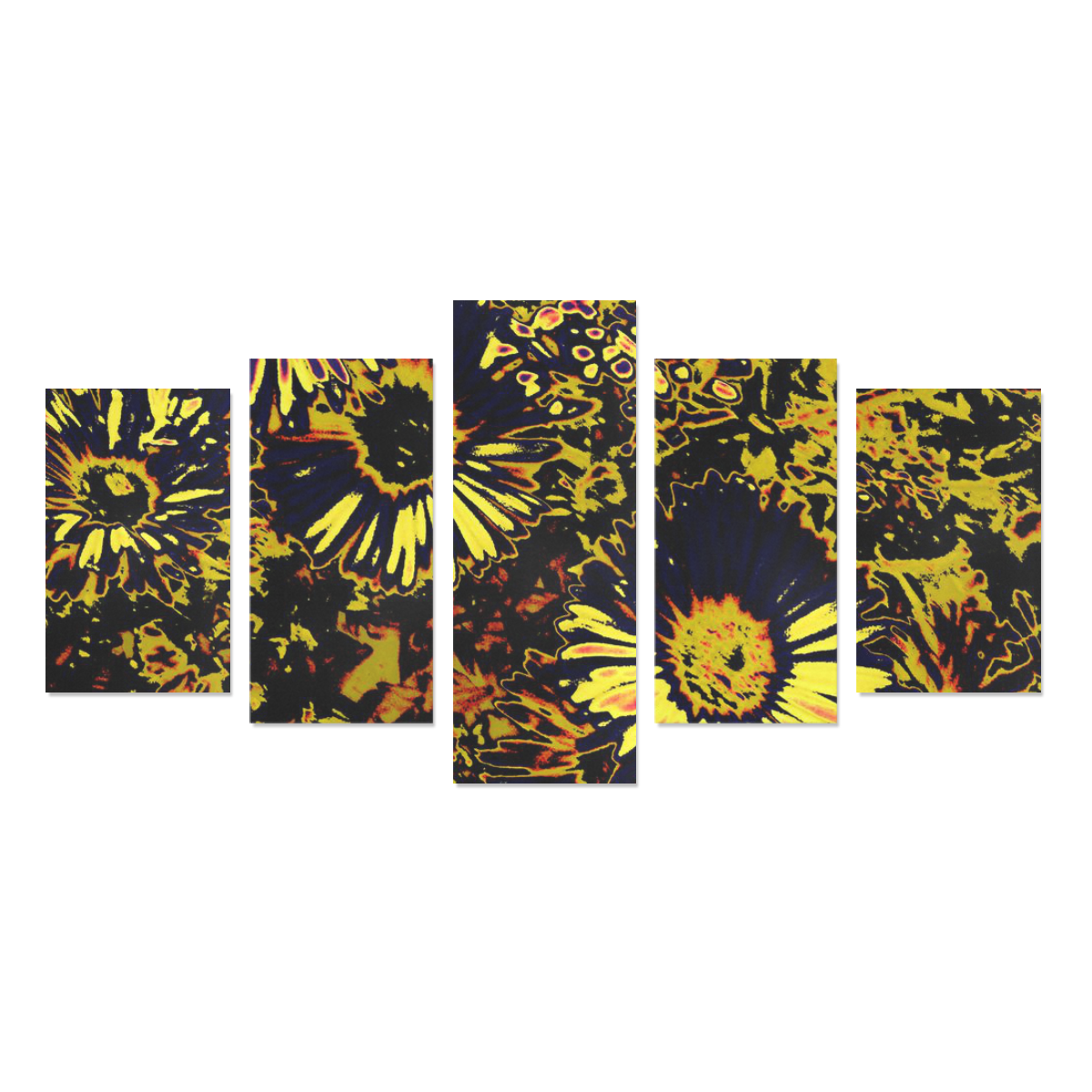 Amazing neon flowers B by JamColors Canvas Print Sets C (No Frame)