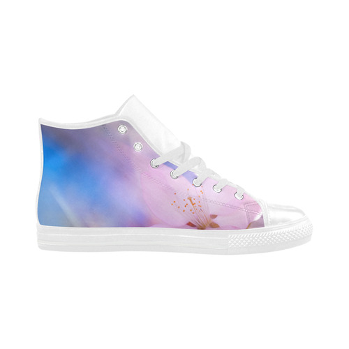 Sakura Cherry Blossom Spring Heaven Light Beauty Aquila High Top Microfiber Leather Women's Shoes (Model 032)