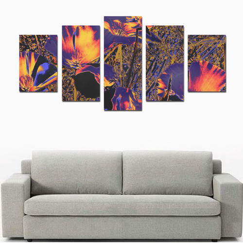 Amazing glowing flowers 2A by JamColors Canvas Print Sets D (No Frame)