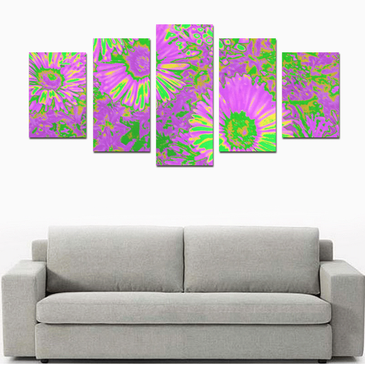 Amazing neon flowers A by JamColors Canvas Print Sets D (No Frame)
