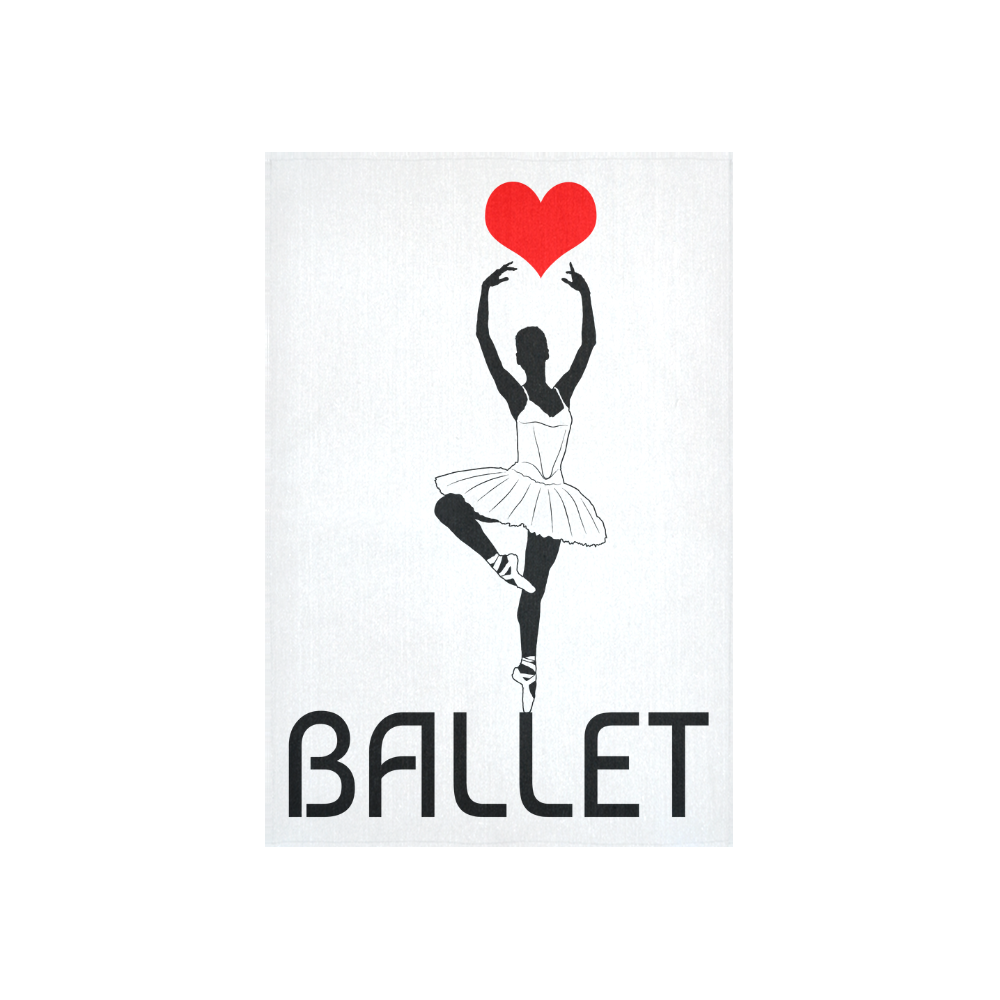 Ballerina Ballet Red Heart Beautiful Art Black Wow Cotton Linen Wall Tapestry 40"x 60"