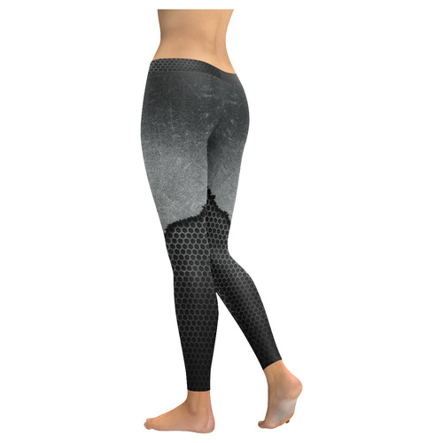 broken metal Women's Low Rise Leggings (Invisible Stitch) (Model L05)