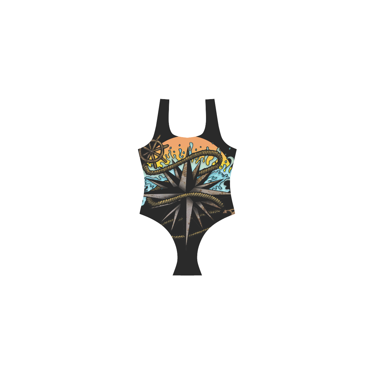Nautical Splash Vest One Piece Swimsuit (Model S04)
